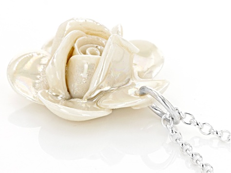 Belleek Hand Crafted Porcelain Rose Necklace