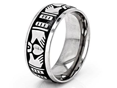 Stainless Steel Claddagh Band Ring