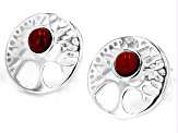 Red Jasper Sterling Silver "Tree of Life" Stud Earrings