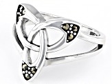 2mm Marcasite Sterling Silver Trinity Knot Ring