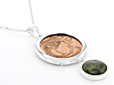 5mm Connemara Marble & Coin Sterling Silver Pendant With Chain