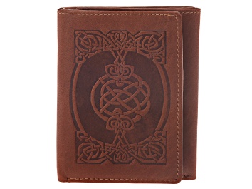 Picture of Men's Tan Tri-Fold Celtic Leather Wallet