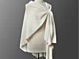 White Lambswool Draped Shawl