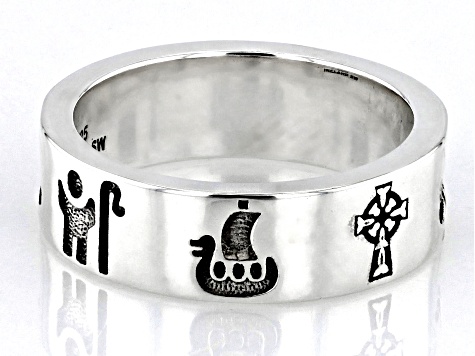 Sterling Silver Irish Symbol Band Ring