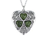 8mm Connemara Marble Sterling Silver Heart Shaped Pendant With Chain