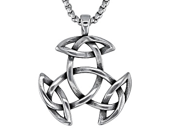 Picture of Stainless Steel Trinity Knot Pendant With Chain
