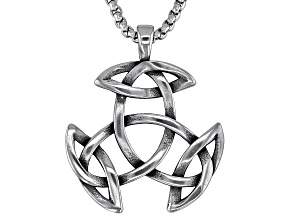 Stainless Steel Trinity Knot Pendant With Chain