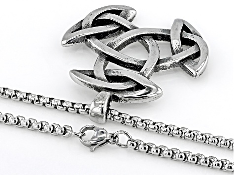 Stainless Steel Trinity Knot Pendant With Chain