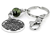 10mm Connemara Marble Bead Silver Tone Irish Blessing Key Chain