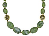 Connemara Marble Gold Tone Beaded Necklace