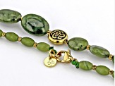 Connemara Marble Gold Tone Beaded Necklace
