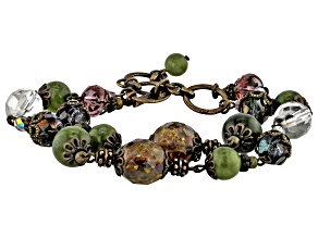 Connemara Marble & Glass Antique Tone Multi-Strand Bracelet