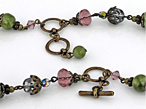 Connemara Marble & Glass Antique Tone Multi-Strand Bracelet
