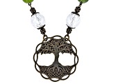 Connemara Marble & Glass Antique Tone Necklace