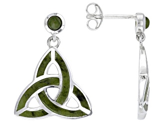 Inlay Connemara Marble Sterling Silver Trinity Knot Earrings