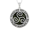 Connemara Marble Sterling Silver Triskele Pendant With Chain