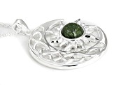 Connemara Marble Silver Tone Sun & Moon Pendant With 24" Rolo Chain 8mm