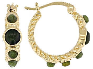 Picture of Connemara Marble Gold Tone Huggie Earrings 3-4mm