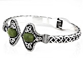 Connemara Marble Silver Tone Viking Style Cuff Bracelet 4mm