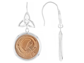Half Penny Silver Tone Trinity Knot Earrings