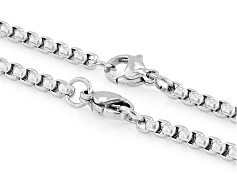 3mm Stainless Steel Set of 2 Box Chain Necklaces