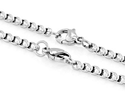 3mm Stainless Steel Set of 2 Box Chain Necklaces