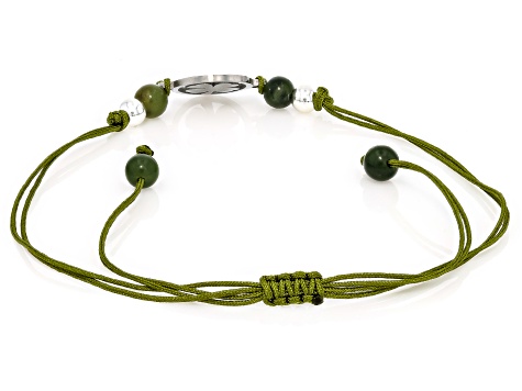 Heart Shaped Connemara Marble Silver Tone Four-Leaf Clover Set of 2 Bracelets, 4mm