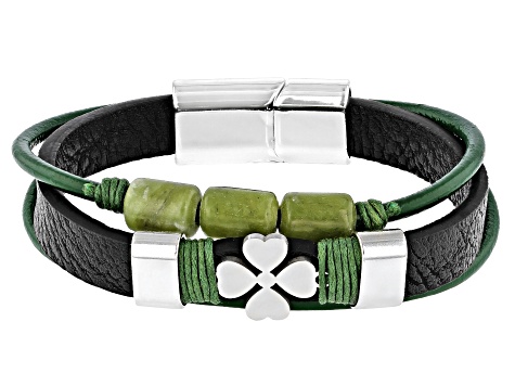 Bracelet Symbol Silver Clover Green I A Beautiful Story