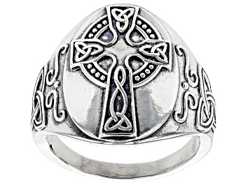 Picture of Celtic Cross Sterling Silver Mens Ring