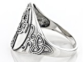 Celtic Cross Sterling Silver Mens Ring