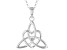 White Cubic Zirconia Sterling Silver "April Birthstone" Trinity Knot Pendant 0.20ct
