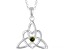 Green Cubic Zirconia Sterling Silver "August  Birthstone" Trinity Knot Pendant 0.19ct