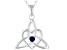 Blue Cubic Zirconia Sterling Silver "September Birthstone" Trinity Knot Pendant 0.10ct