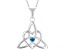 Blue Cubic Zirconia Sterling Silver "December Birthstone" Trinity Knot Pendant 0.19ct
