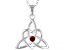 Red Cubic Zirconia Sterling Silver "January Birthstone" Trinity Knot Pendant 0.19ct