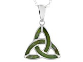 Connemara Marble Sterling Silver Trinity Knot Pendant with Chain