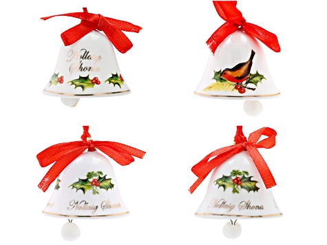 Ceramic Holiday Bells Set of 4