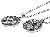 Stainless Steel Set of 2 Pendants With 24" Chains