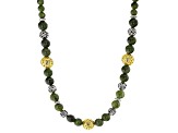 Green Connemara Marble Silver & Gold Tone Necklace