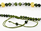 Green Connemara Marble Silver & Gold Tone Necklace
