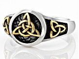 Two-Tone Stainless Steel Trinity Knot Ring