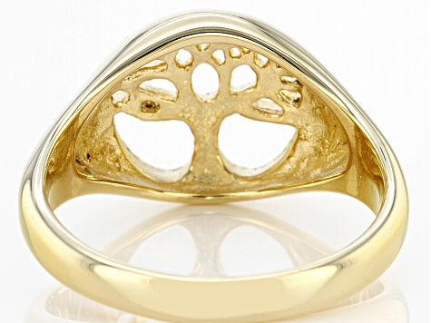 Gold Tone Stainless Steel Tree of Life Ring