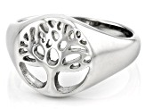 Silver Tone Stainless Steel Tree of Life Ring