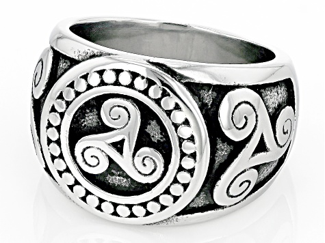 Stainless Steel Triskele Swirl Ring