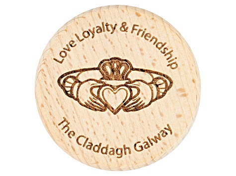 Handcrafted Wooden Fridge Magnet With Claddagh Symbol