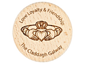 Handcrafted Wooden Fridge Magnet With Claddagh Symbol
