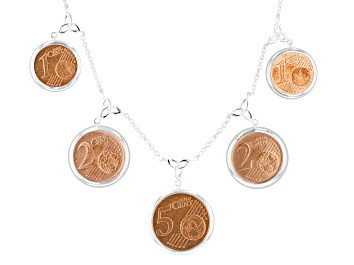Picture of Silver Tone Multi-Coin Station Necklace