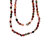 Multi-Color Agate Silver Tone Set of 2 Beaded Necklaces