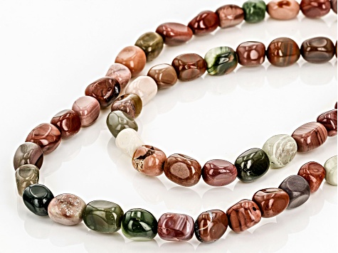 Multi-Color Agate Silver Tone Set of 2 Beaded Necklaces