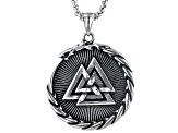 Stainless Steel Reversible Valknut Pendant With Chain